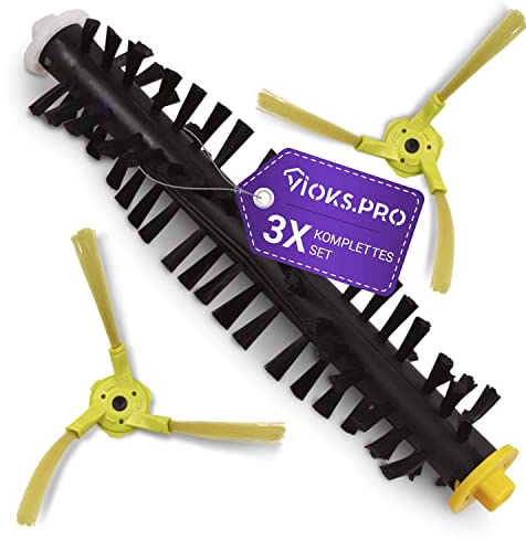 Vioks.pro Lot de 3 brosses de rechange pour aspirateur LG AHR73109802 ABC73129903 ABC73130003 - Brosse d'aspirateur robot LG Hom Bot Square
