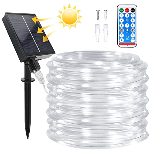 Micacorn Solar Lichtschlauch Lichterkette, Wasserdichte Lichtschlauch 22 Meter 8 Modi 200 LED Solar Lichterkette Aussen mit Fernbedienung für Schwimmbad Hochzeit Weihnachten Party Dekorationen