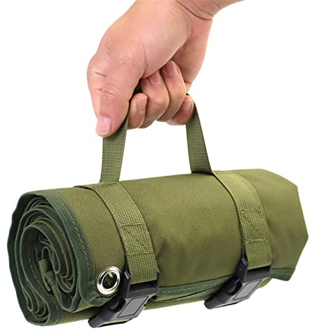 Kabxhueo Outdoor-SchießMatte Aus Nylon, WasserdichteTactical Roll-Up Shooting Mat, rutschfest, Strapazierfähig, Jagdzubehör Gerollte Schießmatte Campingmatte für Picnic Travel Wandern,Army Green