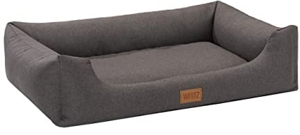 MSS e.K. Hundebett Sofa 105 x 75 cm XL in Braun Hundekorb mit abnehmbaren Velours-Bezug und weicher Polsterung waschbares Hundekissen 105 x 75 x 27 cm Hundematte Hundesofa Welpenbett Grosse Hunde