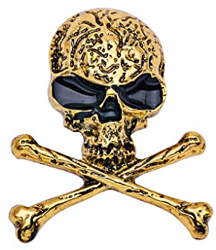 lmoikesz Punk Stil Totenkopf Brosche Crossbones Designer Vintage Broschen für Frauen Modische Broschennadeln Ostern Thanksgiving Schmuck, Gold