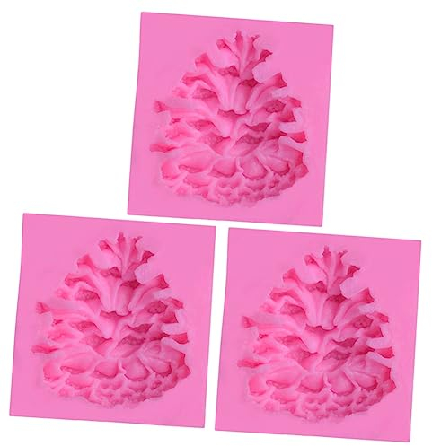 DOITOOL 3 Stück Fondantformen für Weihnachten - Tannenzapfen Silikon Formen für DIY Herstellung - Backformen für Gelatinas und Kuchen