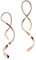 Spiral Threader Earrings for Women Stainless steel Handmade Twisted Curved Pull Through Earrings Drop Dangle Earrings Jewelry for Women (rose gold)