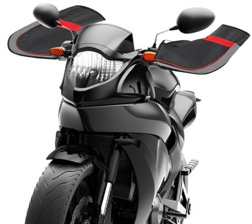 Molbory Gants de Moto Hiver Windproof, Manchons Velo Guidon étanche Chaud Super Doux pour Le Vélo, Le Ski, L'escalade
