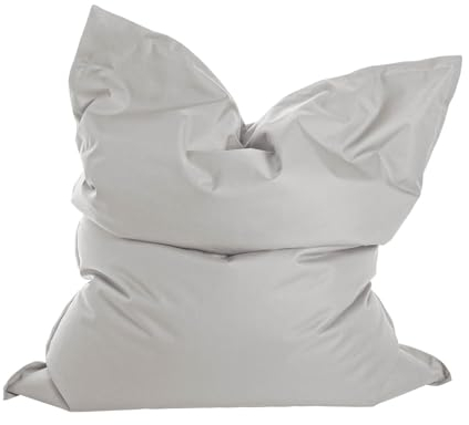 mokebo Sitzsack Outdoor XXL für Kinder & Erwachsene 'Der Große', Bean Bag, Sitzkissen, Liegekissen oder Riesen-Sitzsack mit Füllung, Bodenkissen groß für Balkon & Terasse, 130x170cm, Grau