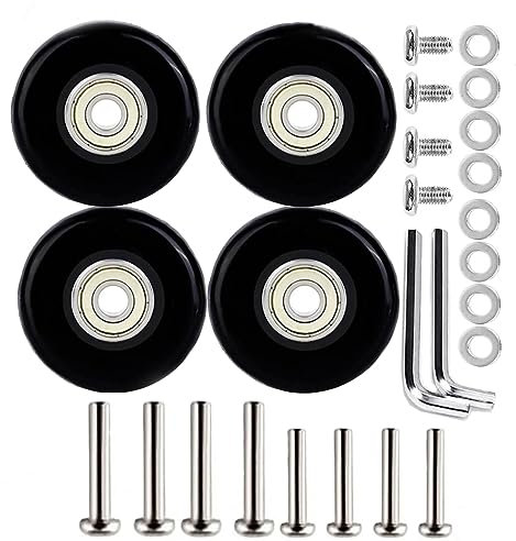 Kofferrollen Ersatzrollen 50 * 18 * 8mm Zenter Lager ID Gummi Rollen Räder 4 Stück Mute Gepäck Koffer Ersatz Wheels