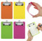 Bewudy 4pcs A6 Klemmbrett, 4x6inch Kunststoff-Klemmbrett mit Metalklemme Mini-Klemmbretter, Klemmbrett-Notizblöcke für Büroangestellte Studenten Lehrer Zwischenablage (15x10cm, Rot+Orange+Gelb+Grün)