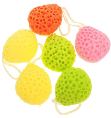 FRCOLOR 6 Pack Massaging Sponge Bath Wipes Non-Latex Body Exfoliator for Bath Scrubbing Safe for Baby Skin