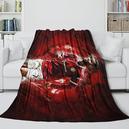 REIPOL Ronaldo Pelzige Decke - Fußball Flanell Decke Für Kinder Jungen Erwachsene - Flauschige Decke Für Sofa Bett Stuhl Krippe Dekor - Geschenkidee Zu Weihnachten Geburtstag(127x152cm)