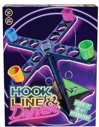 Goliath Hook, Line & Drinker, Partyspiel ab 18 Jahren, Spiele für Erwachsene, Für Partys Koordinations- und Schnelligkeitsspiel