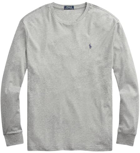 Polo Ralph Lauren Mens Jersey Long Sleeve T-Shirt, Ralph Lauren Grey Heather, XL