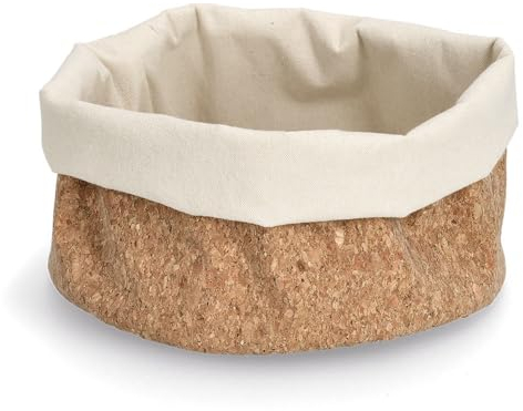 Zeller 15234 Aufbewahrungskorb, Kork/Baumwolle, ca. Ø 25 x 20 cm