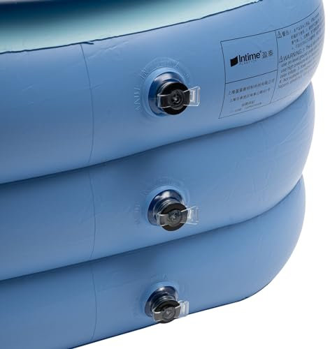 Baignoire gonflable 160 cm pour adulte - Baignoire pliable en PVC avec pompe - Piscine gonflable avec coussin de nuque pour camping - Bleu