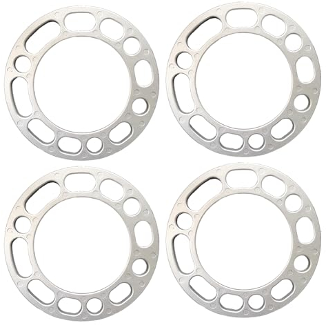 4 separadores de ruedas para coches, 6 agujeros, espaciadores de rueda universales, arandelas de aleación de aluminio (6 mm)