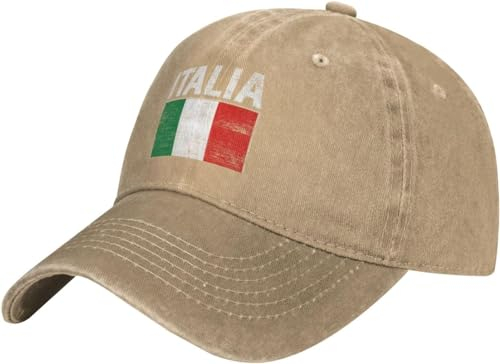 FJQWKLF Lustige Italia-italienische Italien-Flagge, Geschenke für Frauen und Männer, Trucker-Mütze, lustiger Hut, Stake Kick für Männer und Frauen, Schwarz