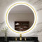 STARLEAD 600 mm Round-Bathroom-Mirror-with-LED-Lights, Bluetooth, LED-Bathroom-Wall-Mirror with Anti-Fog, 3 Colors Dimmable, Memory Function, HD Tempered Glass, IP44, Gold (Spray-Painted, Not Metal)