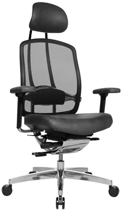 Wagner Alu Medic 10 Limited Vintage Edition ergonomischer Profi Bürostuhl Drehstuhl Schreibtischstuhl mit bewegter Sitzfläche durch Dondola Gelenk echt Leder grau Vintage