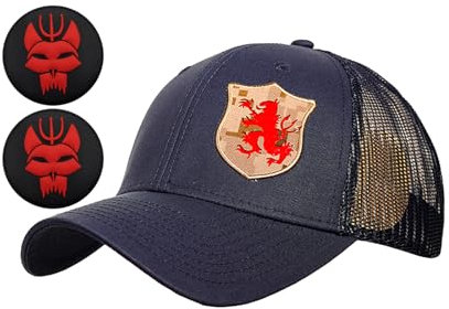 ZXRSJBL Herren- und Damen- Seal Team Taktischer Baseballmütze mit Druckknopfverschluss, Dehnbare Mütze zum Laufen/Fischen + runder Aufnäher. (Lion Patch,L)