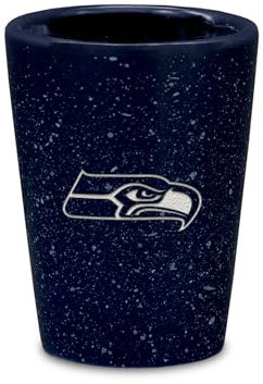 Rico Industries NFL Football Seattle Seahawks Keramik-Schnapsglas für Fans, Lasergravur in Team-Farbe, Einzelschnapsglas, 57 ml