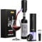 Rechargeable Wine Gift Set - Electric Wine Aerator, Vacuum Stoppers, Foil Cutter and Electric Bottle Opener for Home Bar and Outdoor Parties