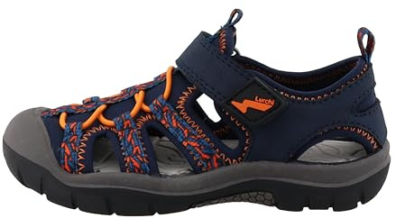 Lurchi Jungen 95l0053001 Sandale, Navy Orange, 30 EU