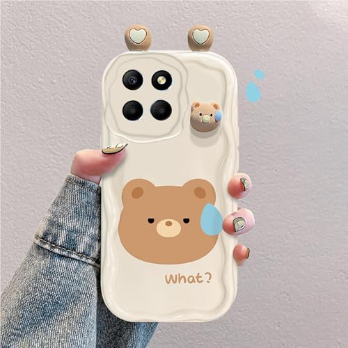 hdqICase Etui 3D Cartoon Compatible avec Honor X6 4G/X8 5G/Honor 70 Lite, | Coque Silicone Antichoc avec Mignons Ours,Lapins et Grenouilles