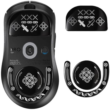 immoenuc Glass Mouse Skates for Logitech G PRO X Superlight 2 DEX Lightspeed Wireless Gaming Mouse Feet Pads Smooth Durable Game Mouse Accessories (Printing Pattern)