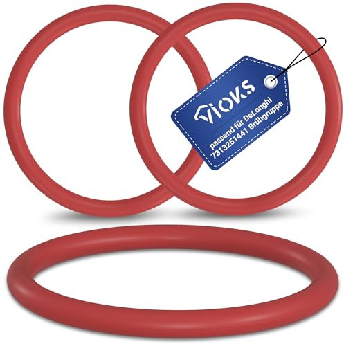 VIOKS 3x O Ring Dichtung 43mmØ Ersatz für DeLonghi 5332149100 Gummidichtung Rund - Gummi Dichtungen Set für Brühgruppe - O Ringe Gummi Dichtringe Set für EAM ECAM ESAM Kaffeemaschine Kaffeeautomat