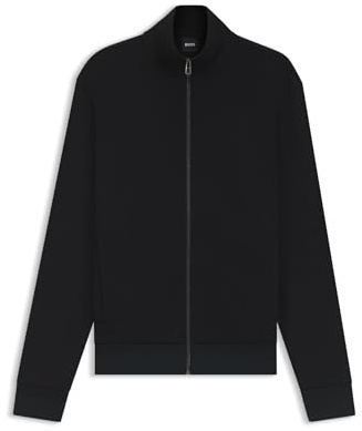 BOSS Herren H-Shepherd 100 Piqué-Sweatshirt aus merzerisierter Stretch-Baumwolle mit Reißverschluss Dunkelblau M