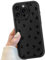 Black Cute Heart Phone Case for iPhone 16 Pro Max, Cute Cool Heart Pattern Shockproof Bumper Phone Case for Women Girls, Soft TPU Slim Girly Cute Protective Cover for iPhone 16 Pro Max