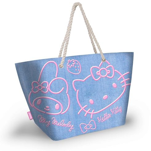 Karactermania Sanrio Hello Kitty Denim-Soleil Strandtasche, Blau, 52 x 37 cm