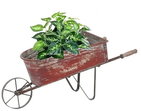 Generisch Garten DEKO SCHUBKARRE ZUM BEPFLANZEN KARRE PFLANZSCHALE GARTENDEKO Metall NEU