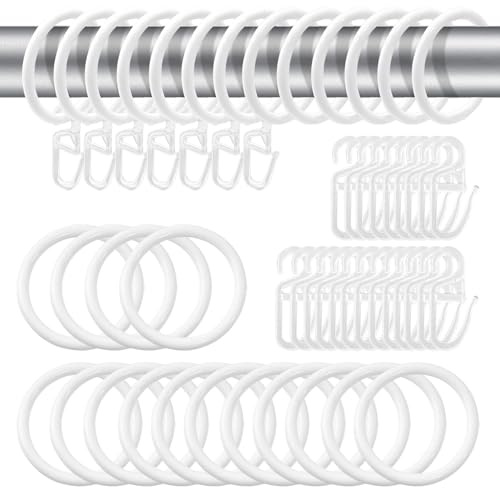 SyiXute 50 Pièces Anneaux de Rideaux en Métal,30 mm Diamètre Intérieur pour Tringles à Rideaux
