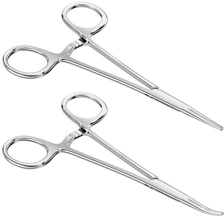 Elsrantor 2 Pezzi Pinza Piercing, Forbici, Pinza Rimuovi Punti Metallici, Sutura Ricurva Pinza per animali domestici toelettatura, Acciaio Inossidabile, per Cura Degli Animali