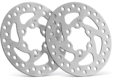 airwak 120 mm Roller Bremsscheibe Rotor Pad 6 runde Löcher kompatibel mit Segway Ninebot ZT3 PRO ZT3 PROE ZT3 PROD Max G3 Max G3E Max G3D Elektroroller - Bremsteile vor und nach 2 Stück