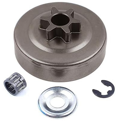 Kit de 3/8 6T Pignon Embrayage, Kit de Roue Dentée 3/8 6Z avec Roulement à Aiguilles et Rondelle de Retenue pour Tronçonneuses MS170, MS180, MS210, MS230, MS250, Référence 1123 640 2005
