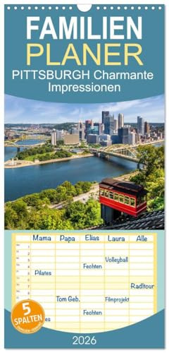 Familienplaner 2026 - PITTSBURGH Charmante Impressionen mit 5 Spalten (Wandkalender, 21 cm x 45 cm), CALVENDO: Ein Blick auf die Stadt der Brücken (CALVENDO Orte)