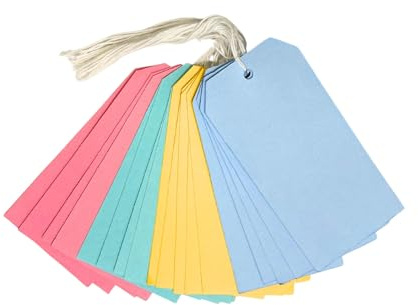 Pack of 20 Coloured Strung Tags 60 x 120mm