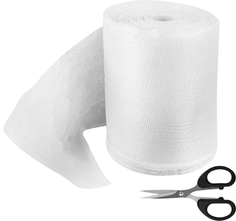 WJMY Glasfasermatte Glasfasergewebe Gewebeband 10cmx26m Fein | Glasfaser-Gewebeband mit Schere Armierungsgewebe Fiberglass Tape Epoxidharz Reparatur Verstärkung Dauerhafz Abgedichte