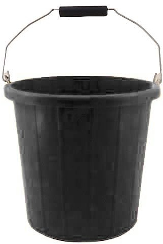 2 Gallon Builders Bucket 10 Litre – Rugged Plastic Pail with Grip Handle – Calibrated for Measuring Liquids – Industrial & Home Use-Black