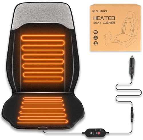 Heated Seat Cover with Fast Heat Warmer, Large Size Winter Seat Cushion Heating Pad Warm Christmas Holiday Gift for Home Office Winter, 3 Models Setting, Black