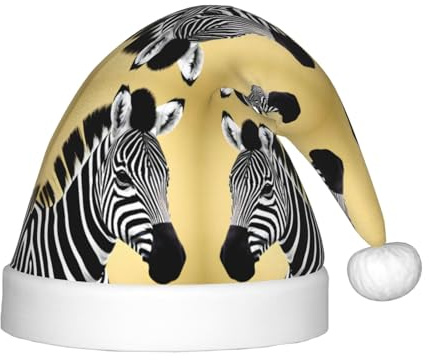 BLWSLC Schwarz-weißes Zebra-bedrucktes Weihnachts-Kindermütze, dekorativer Hut, Partyzubehör, geeignet für Bühnenauftritte, Weihnachten