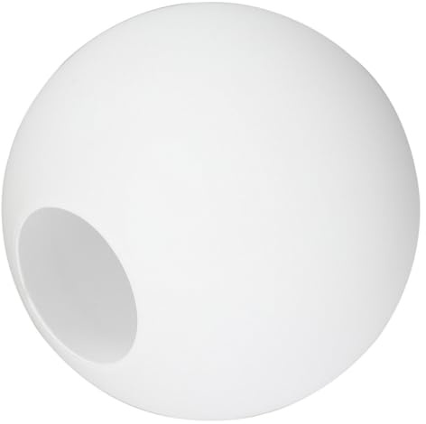 Kisangel Lampenschirm Kugel Glas 5-6Cm Loch Ersatzglas Mattiert für Wand und Stehleuchten Büro Schlafzimmer Weiß