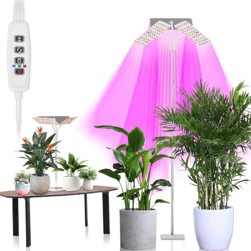 Lampe Horticole Led Spectre Complet 70-180cm Hauteur Réglable | Auto on/off 3/9/12H, 378 LEDs, 9 niveaux de luminosité, 3 modes d'éclairage pour Plantes D'intérieur