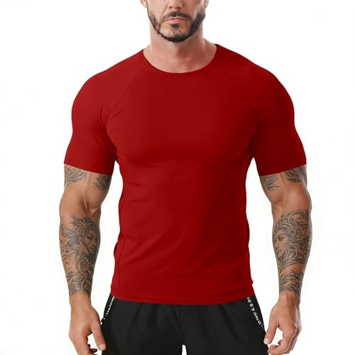 Men's Sports T-Shirts, Running Tops, Moisture-Absorbent Quick-Drying Shirts, Casual Fitness