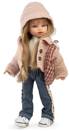 Antonio Juan Puppen, Emily Cosmopolitan Fashion, 33 cm, Körper aus Vinyl, lässiger urbaner Stil, Rosa, mit Zubehör