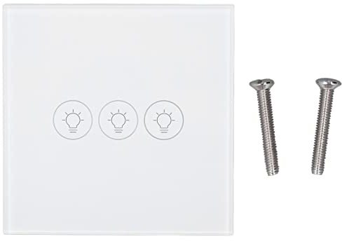 Interrupteur tactile intelligent mural Mtlavishness WiFi avec commande vocale et variateur, compatible Tuya 90-250 V.