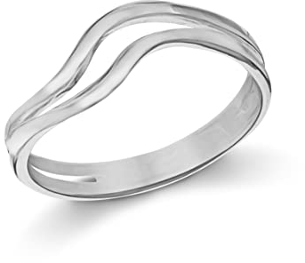 Tuscany Silver Damen Ring Sterling Silber Doppelt Welle - Größe P