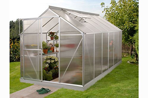 Vitavia Gewächshaus Triton - Ausführung: 7500 HKP 6 mm Alu, Fläche: ca. 7,5 m², Fenster: 2, Maße: 198 x 379 cm, Sockel: 190 x 376 cm