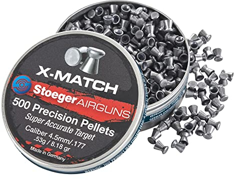 500 Stück Stoeger Diabolo X-Match flach, Kaliber 4,5 mm